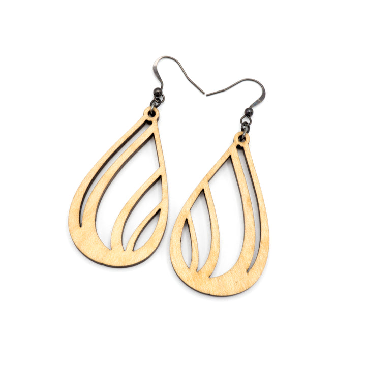 Drop 03 [S] // Wood Earrings - Maple - LIGHT RAZOR DESIGN STUDIO