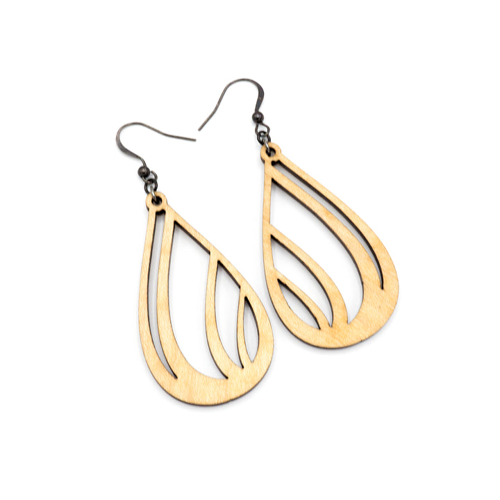 Drop 03 [S] // Wood Earrings - Maple - LIGHT RAZOR DESIGN STUDIO