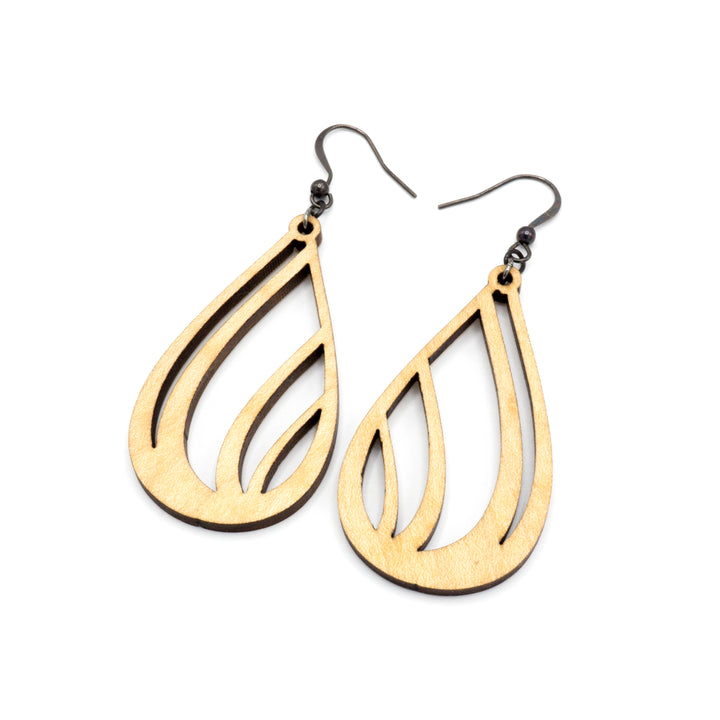 Drop 03 [S] // Wood Earrings - Maple - LIGHT RAZOR DESIGN STUDIO