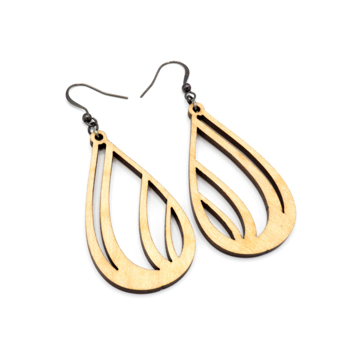 Drop 03 [S] // Wood Earrings - Maple - LIGHT RAZOR DESIGN STUDIO