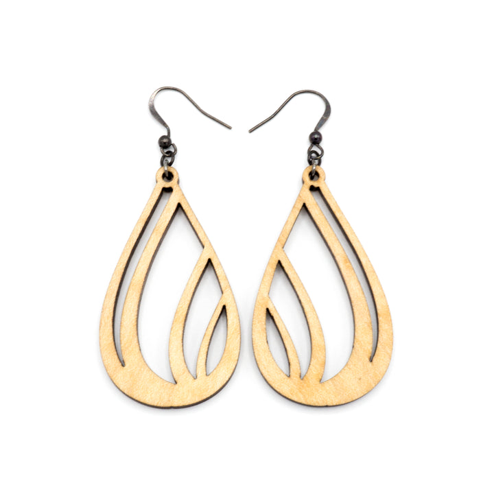 Drop 03 [S] // Wood Earrings - Maple - LIGHT RAZOR DESIGN STUDIO