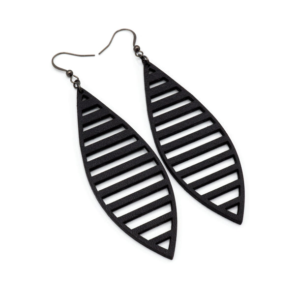 Terrabyte v.11_1 // Leather Earrings - Black - LIGHT RAZOR DESIGN STUDIO