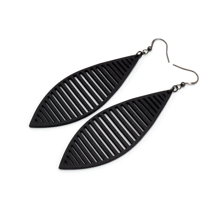 Terrabyte v.11_2 // Leather Earrings - Black - LIGHT RAZOR DESIGN STUDIO