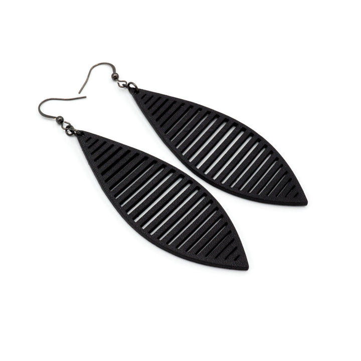Terrabyte v.11_2 // Leather Earrings - Black - LIGHT RAZOR DESIGN STUDIO