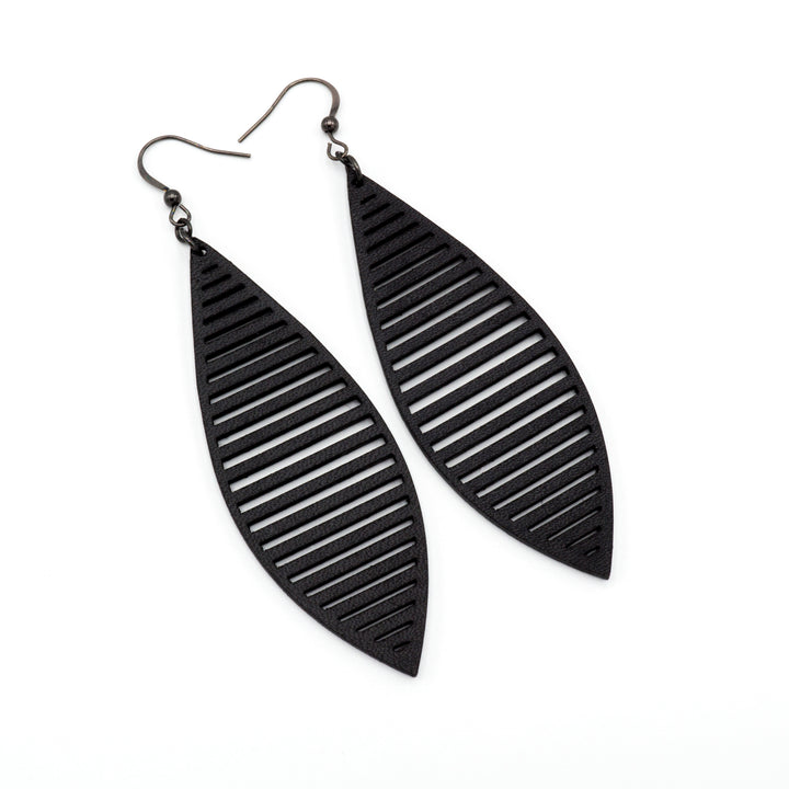 Terrabyte v.11_2 // Leather Earrings - Black - LIGHT RAZOR DESIGN STUDIO