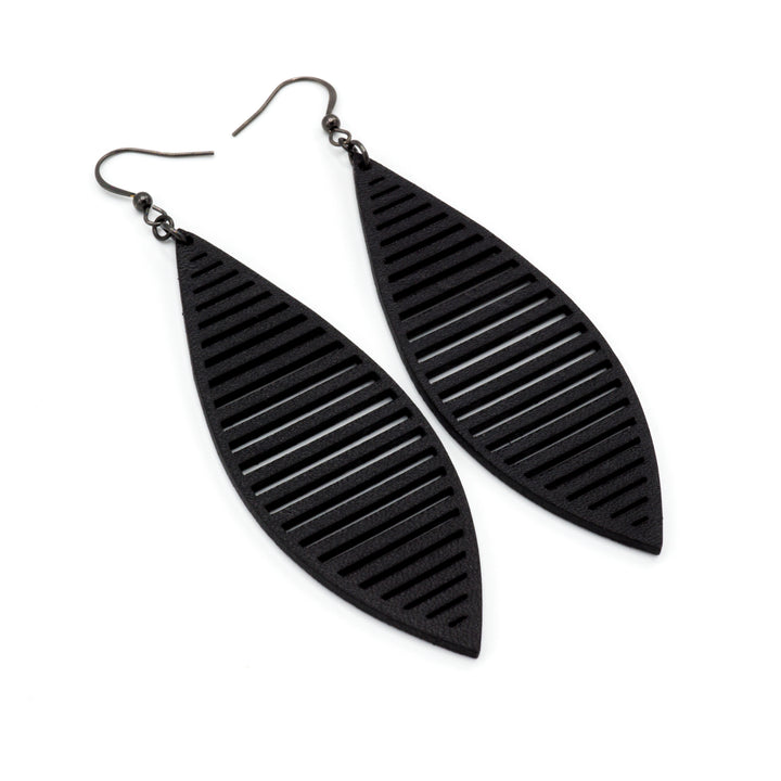 Terrabyte v.11_2 // Leather Earrings - Black - LIGHT RAZOR DESIGN STUDIO