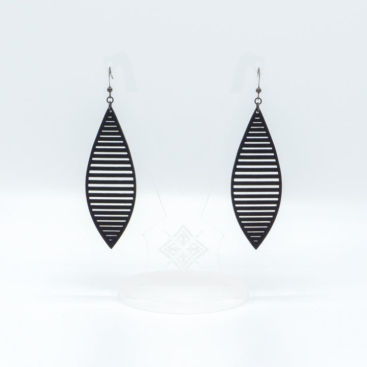 Terrabyte v.11_2 // Leather Earrings - Black - LIGHT RAZOR DESIGN STUDIO