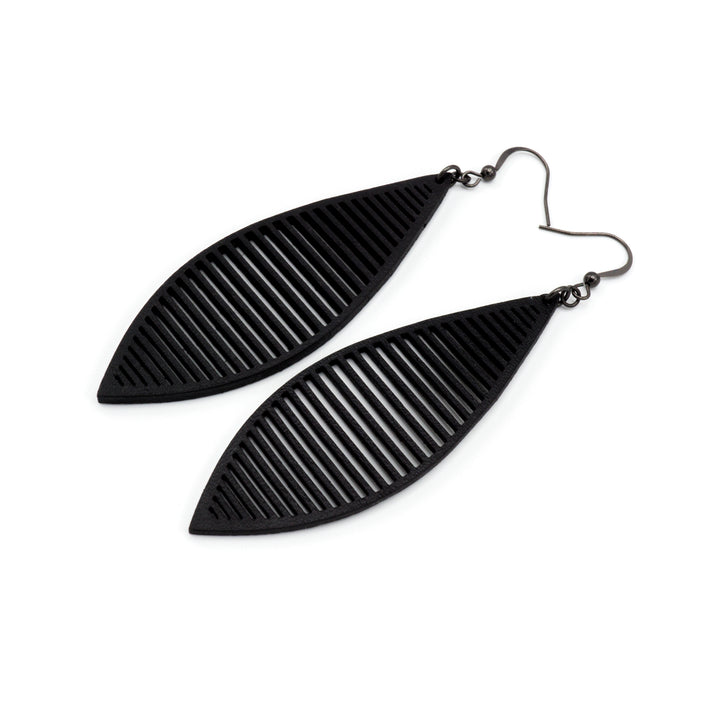 Terrabyte v.11_3 // Leather Earrings - Black - LIGHT RAZOR DESIGN STUDIO