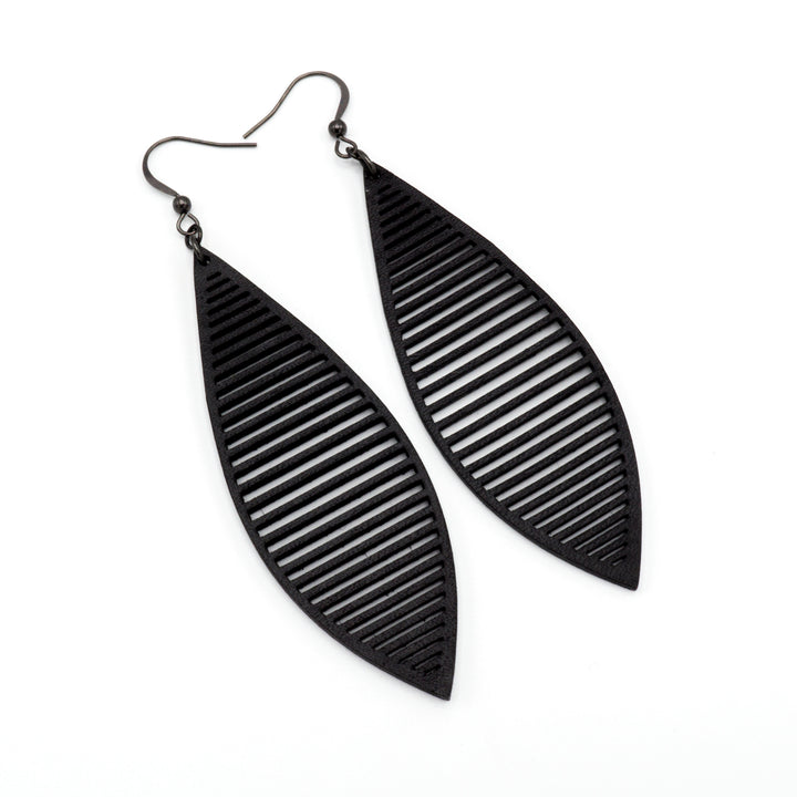 Terrabyte v.11_3 // Leather Earrings - Black - LIGHT RAZOR DESIGN STUDIO