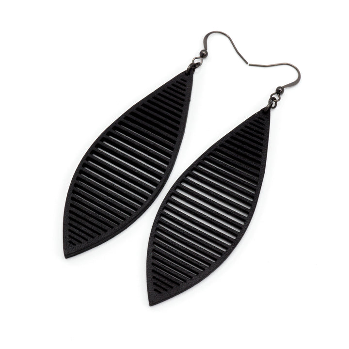 Terrabyte v.11_3 // Leather Earrings - Black - LIGHT RAZOR DESIGN STUDIO