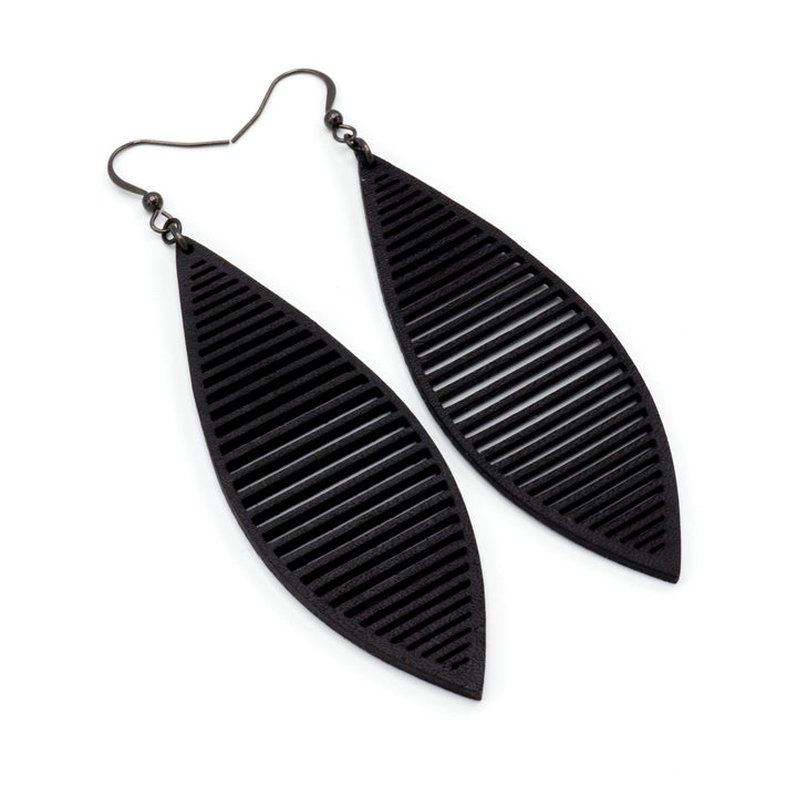 Terrabyte v.11_3 // Leather Earrings - Black - LIGHT RAZOR DESIGN STUDIO