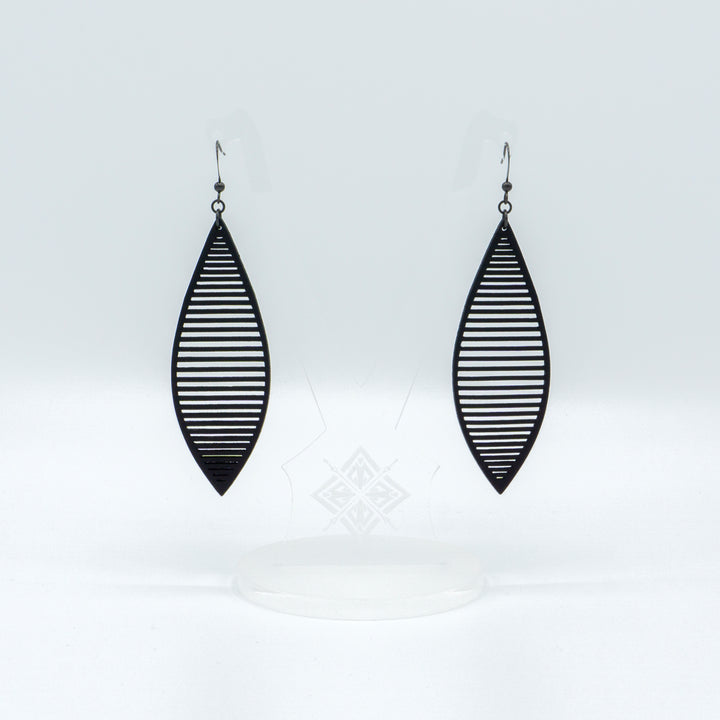 Terrabyte v.11_3 // Leather Earrings - Black - LIGHT RAZOR DESIGN STUDIO