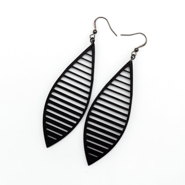 Terrabyte v.11_4 // Leather Earrings - Black - LIGHT RAZOR DESIGN STUDIO