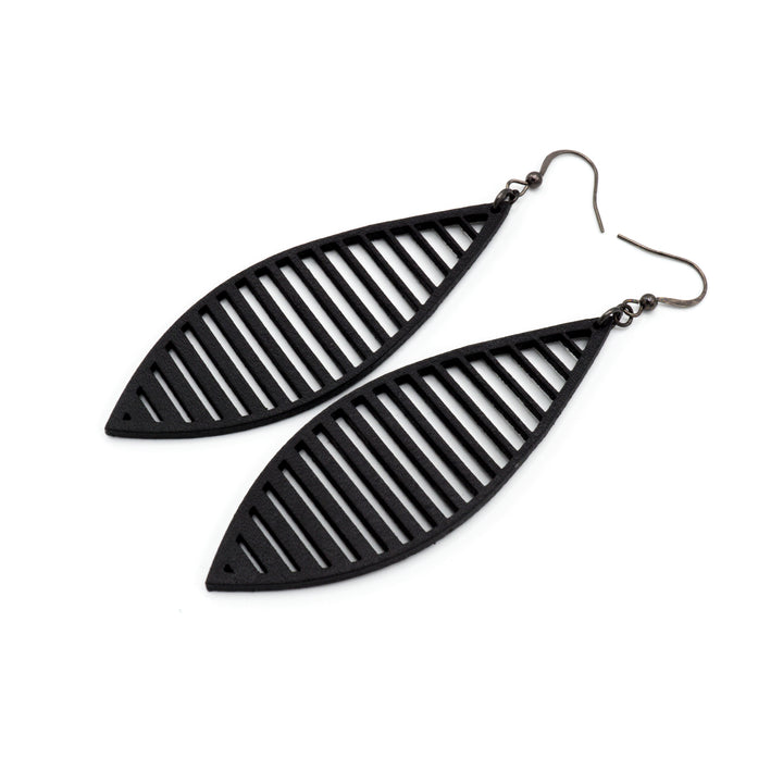 Terrabyte v.11_4 // Leather Earrings - Black - LIGHT RAZOR DESIGN STUDIO