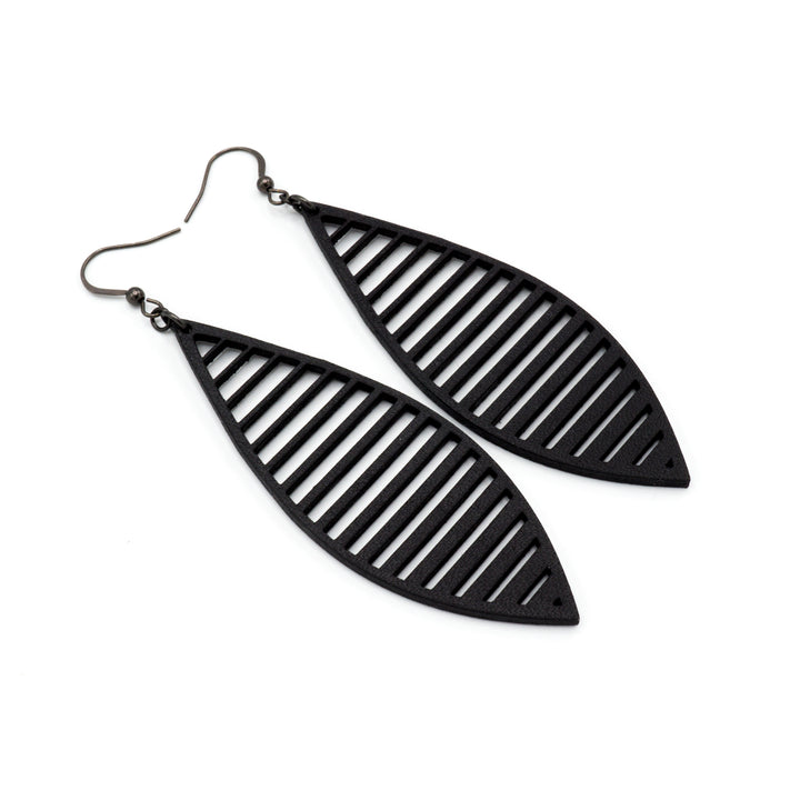 Terrabyte v.11_4 // Leather Earrings - Black - LIGHT RAZOR DESIGN STUDIO