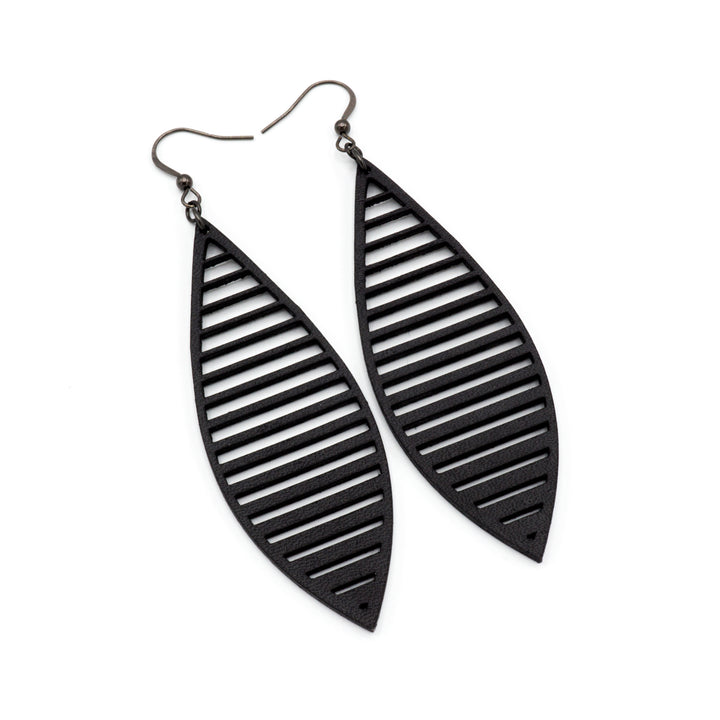 Terrabyte v.11_4 // Leather Earrings - Black - LIGHT RAZOR DESIGN STUDIO