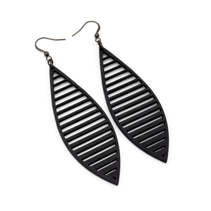 Terrabyte v.11_4 // Leather Earrings - Black - LIGHT RAZOR DESIGN STUDIO