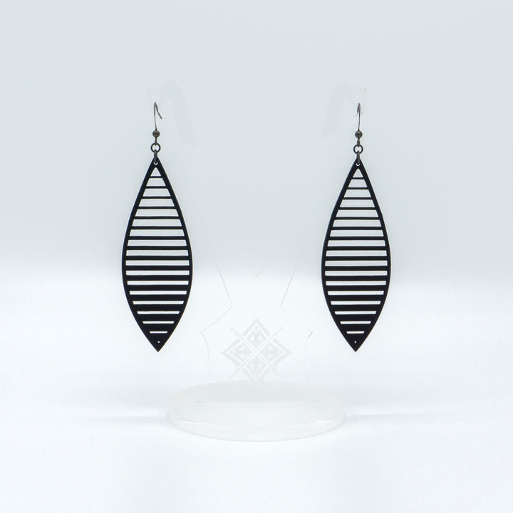 Terrabyte v.11_4 // Leather Earrings - Black - LIGHT RAZOR DESIGN STUDIO